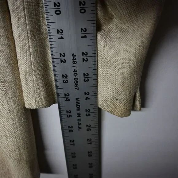 Vtg Bespoke USA Made 40L Beige Ivory Silk‎ Tweed Mens Blazer Sport Coat Jacket
